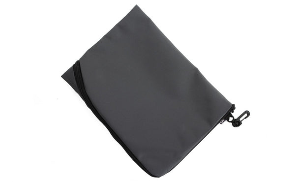An A5 Ghost Whale Pouch in Nebulous Grey (medium grey).